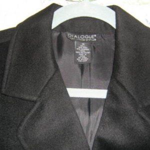 Dialogue Womens Black Jacket Wool and Cashmere Size 14
